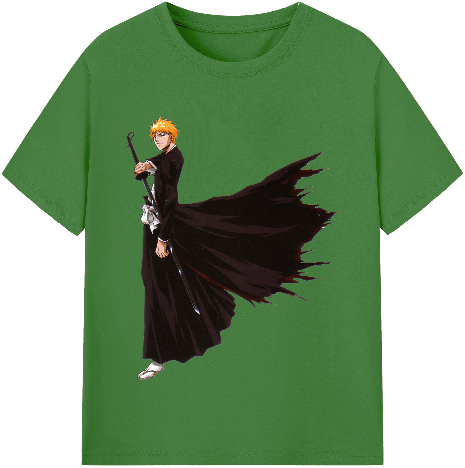 （画像用） ブリーチ 黒崎一護（くろさき いちご）BLEACH Kurosaki Ichigo レディースカジュアルプリントTシャツ（綿100％）